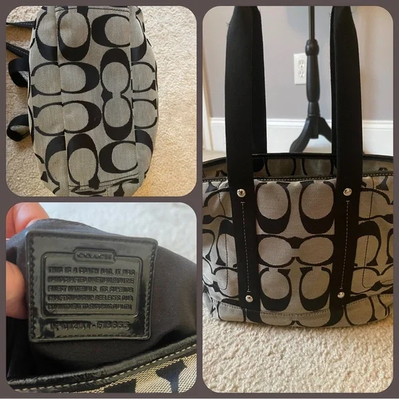 vintage Coach signature Tote bag Studs★ Vintage Coach Signature Tote Bag with Studs UsedPreowned | eBay